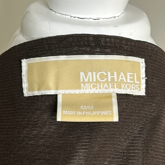 MICHAEL MICHAEL KORS SHEER CHOCOLATE BROWN TOP - Picture 9 of 11